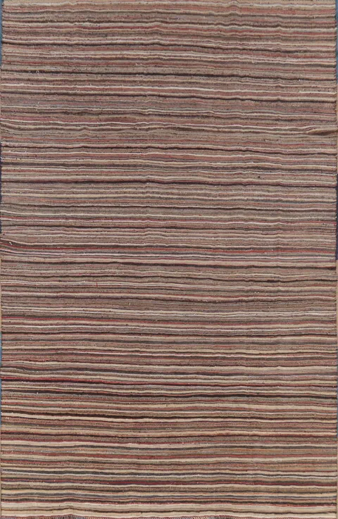 Vegetable Dye Striped Kilim Persian Area Rug 7x10
