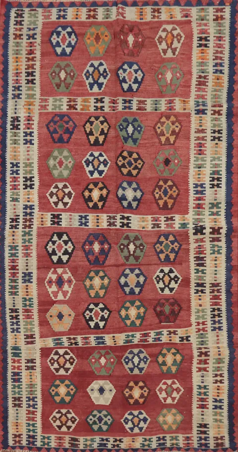 Vegetable Dye Kilim Qashqai Persian Rug 3x6