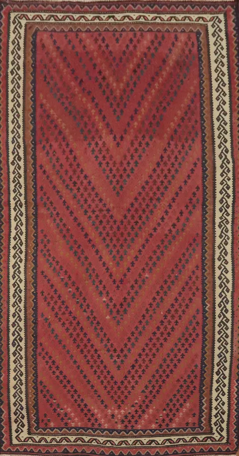 Vegetable Dye Kilim Qashqai Persian Area Rug 5x10