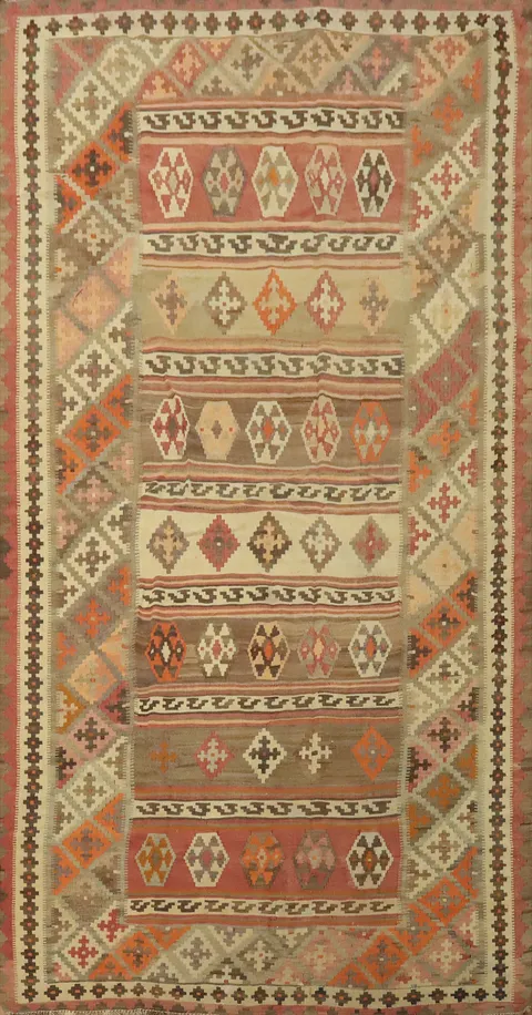 Vegetable Dye Kilim Qashqai Persian Area Rug 5x10