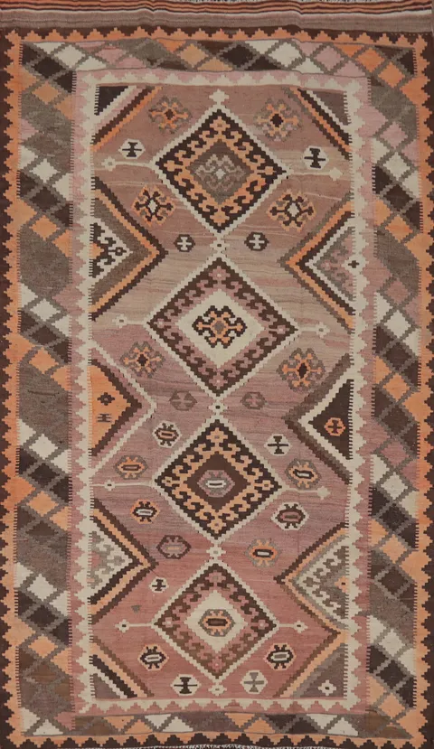 Vegetable Dye Kilim Qashqai Persian Area Rug 5x8
