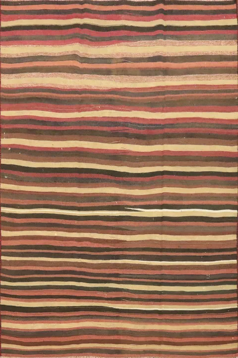 Vegetable Dye Striped Kilim Persian Rug 5x7