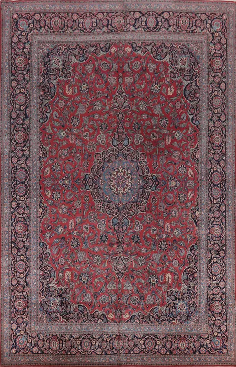 Vegetable Dye Kashan Dabir Persian Large Rug 10x15