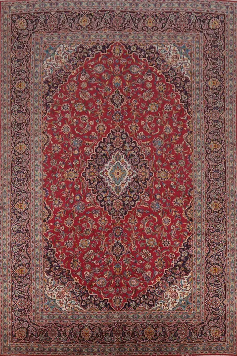 Vegetable Dye Red Kashan Persian Area Rug 10x13