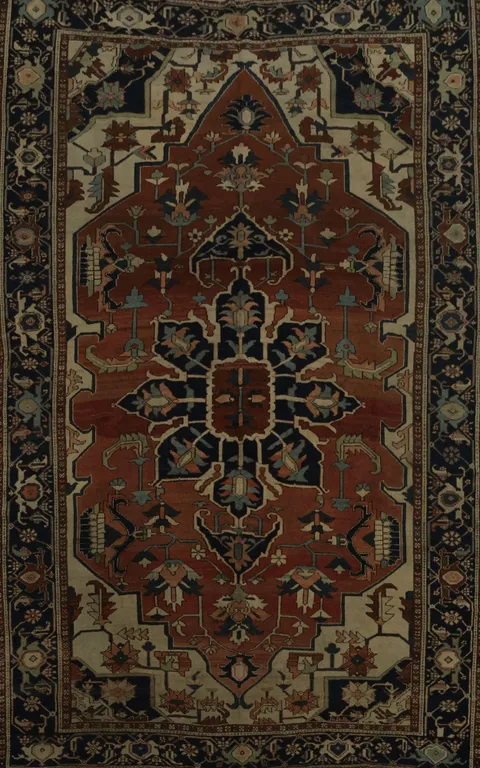 Pre-1900 Vegetable Dye Heriz Serapi Persian Area Rug 9x13