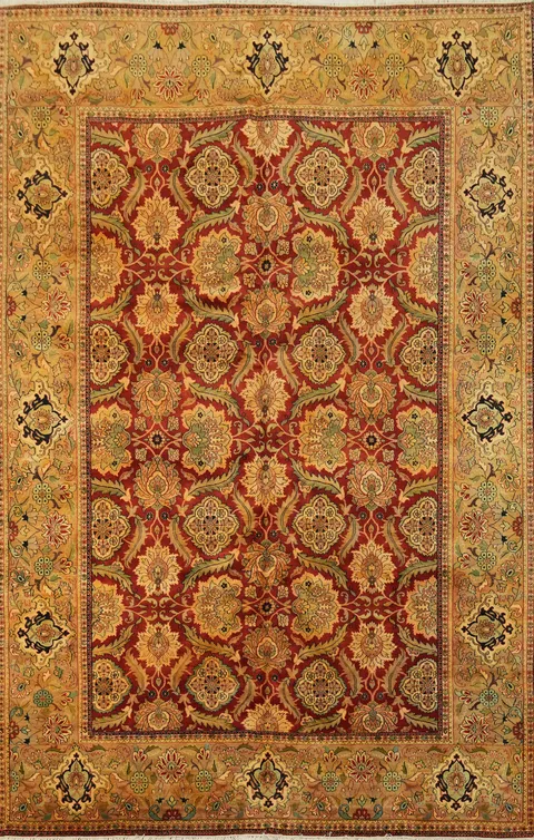 Vegetable Dye Floral Tabriz Oriental Area Rug 9x13