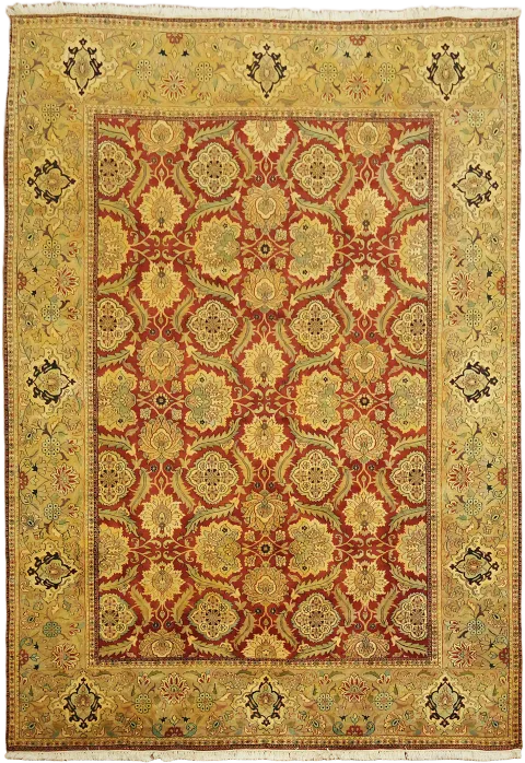 Vegetable Dye Floral Tabriz Oriental Area Rug 9x13