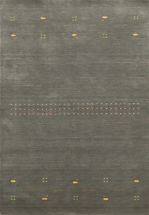 Tribal Gray Gabbeh Oriental Accent Rug 4x6