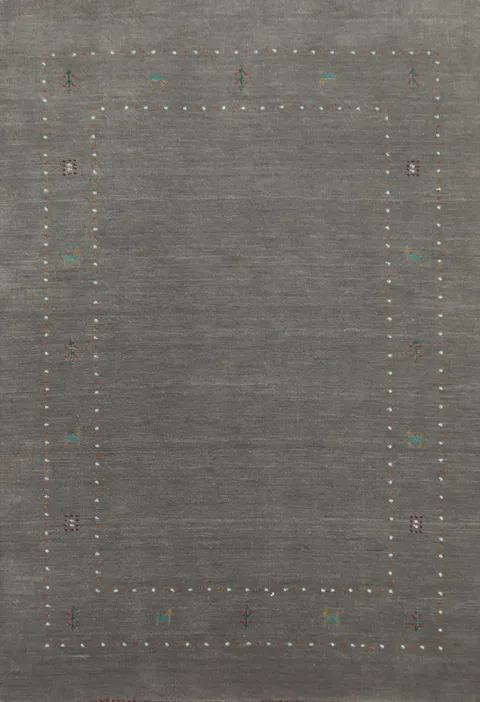 Gray Wool Gabbeh Oriental Rug 4x6