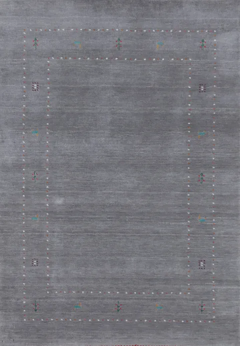 Handmade Gray Gabbeh Oriental Accent Rug 4x6
