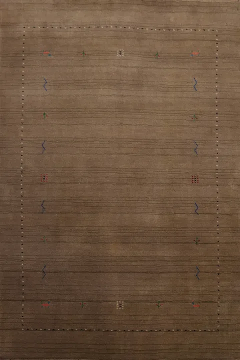 Brown Wool Gabbeh Oriental Accent Rug 4x6