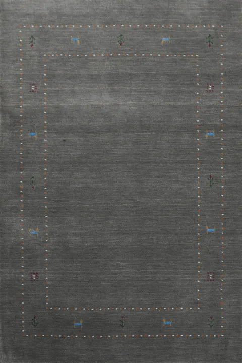 Gray Wool Gabbeh Oriental Accent Rug 4x6