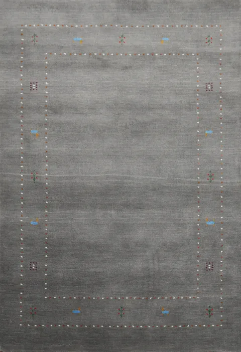 Handmade Gray Gabbeh Oriental Accent Rug 4x6