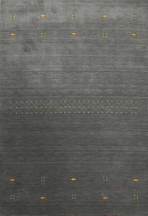 Gray Wool Tribal Gabbeh Oriental Rug 4x6