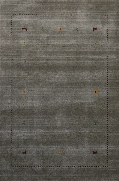 Tribal Gray Gabbeh Oriental Accent Rug 4x6