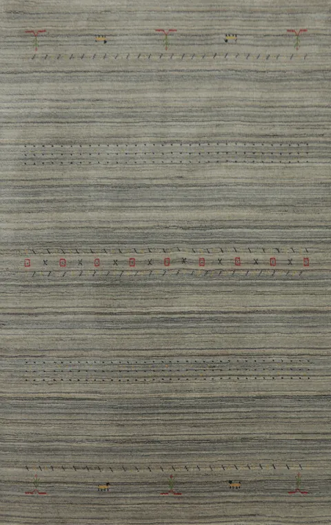 Tribal Wool Gabbeh Oriental Area Rug 5x8