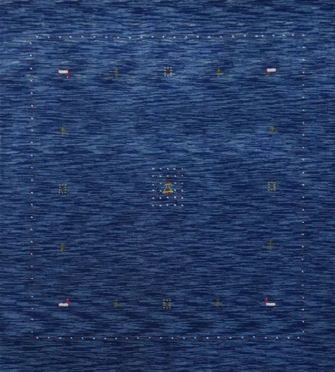 Tribal Blue Gabbeh Handmade Square Rug 5x5