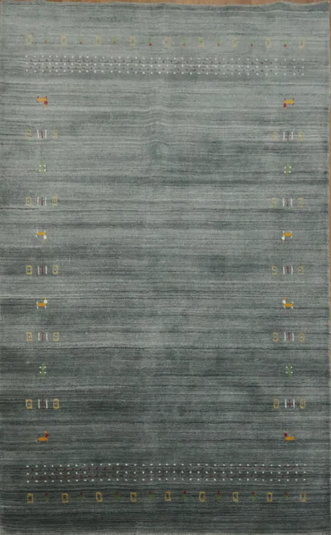 Tribal Gray Gabbeh Oriental Area Rug 5x8