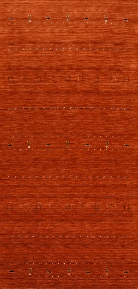 Orange Wool Gabbeh Oriental Area Rug 5x12