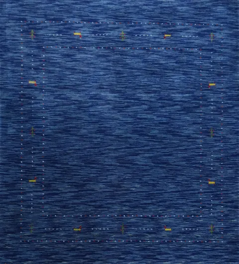 Handmade Gabbeh Blue Square Rug 5x5
