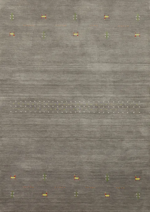 Handmade Gray Gabbeh Oriental Rug 4x6