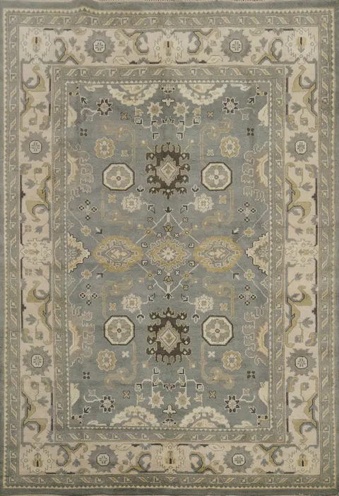Handmade Gray Oushak Indian Area Rug 9x12