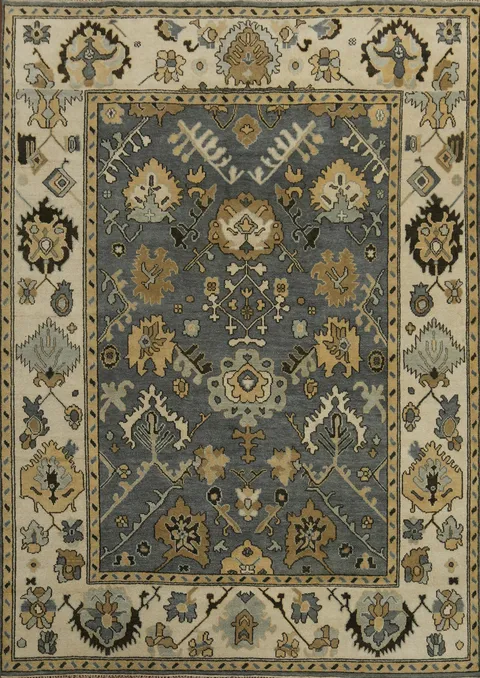 Handmade Floral Oushak Indian Area Rug 9x12