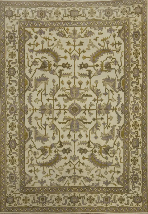 All-Over Floral Oushak Indian Area Rug 9x12