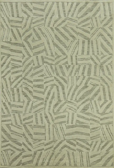 Contemporary Wool Abstract Indian Area Rug 9x12