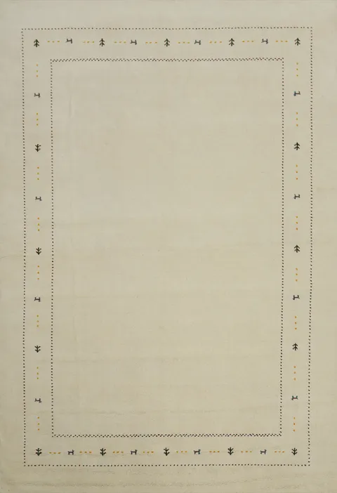 Ivory Wool Tribal Gabbeh Oriental Area Rug 8x12