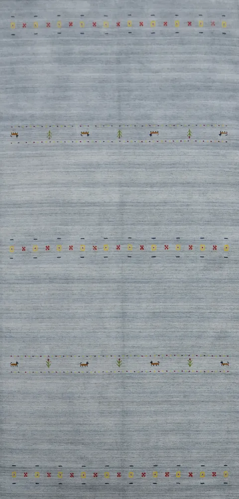 Tribal Wool Gabbeh Oriental Area Rug 5x11