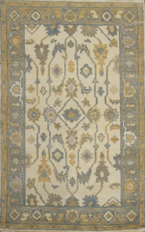 Handmade Floral Oushak Indian Accent Rug 3x5