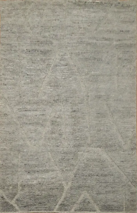 Handmade Wool Abstract Indian Area Rug 6x9