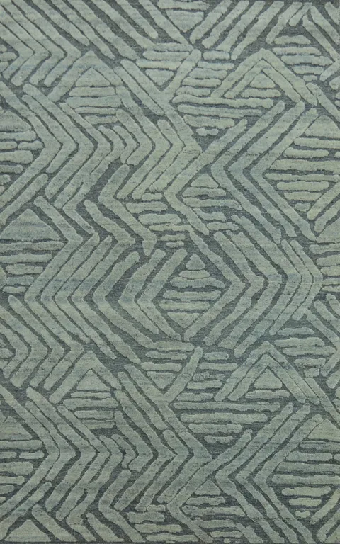 Modern Wool Abstract Indian Area Rug 5x8