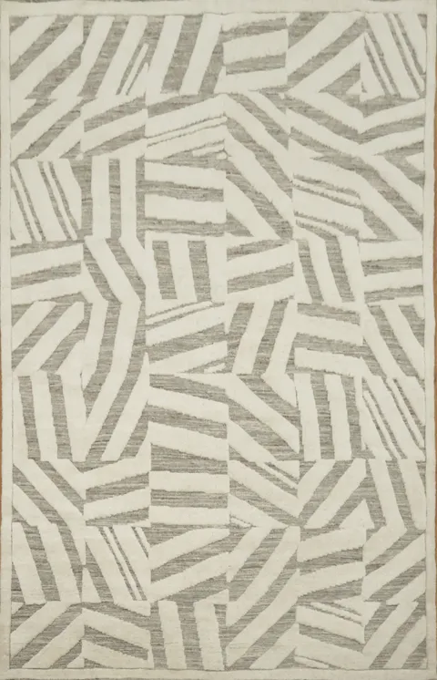 Handmade Wool Abstract Indian Area Rug 5x8