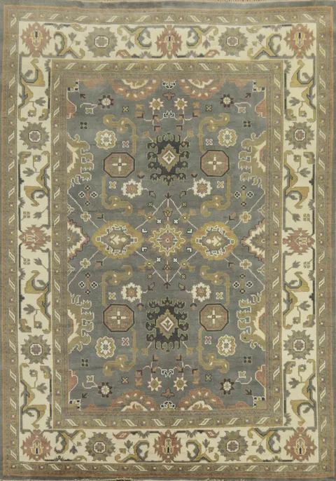 Handmade Gray Oushak Indian Area Rug 9x12