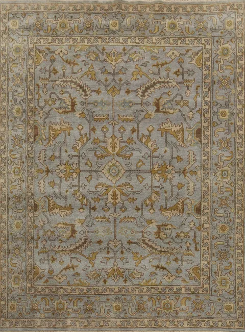 All-Over Gray Oushak Indian Area Rug 8x10