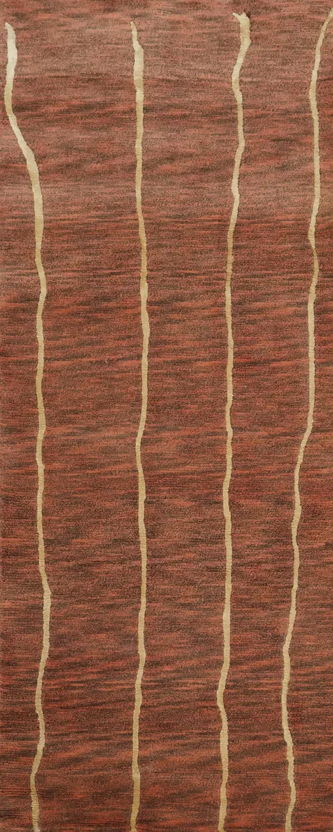 Contemporary Wool Gabbeh Oriental Runner Rug 3x8