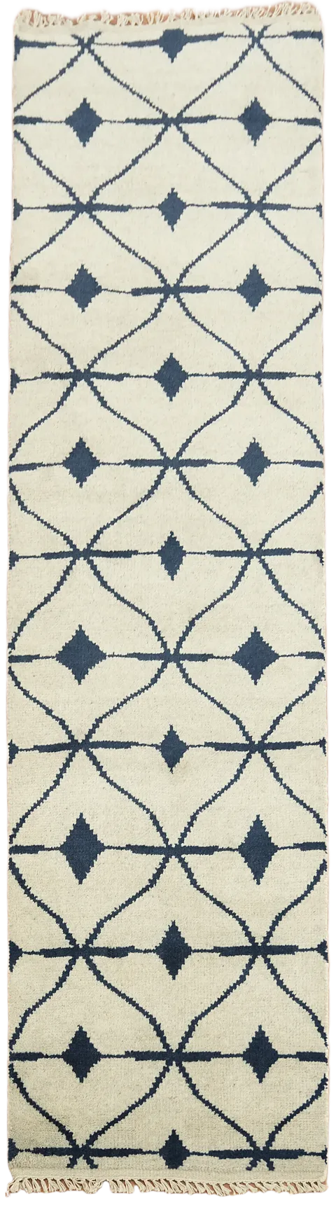 Stylish Blue and White Runner for a Chic and Cozy Look 3'x8'