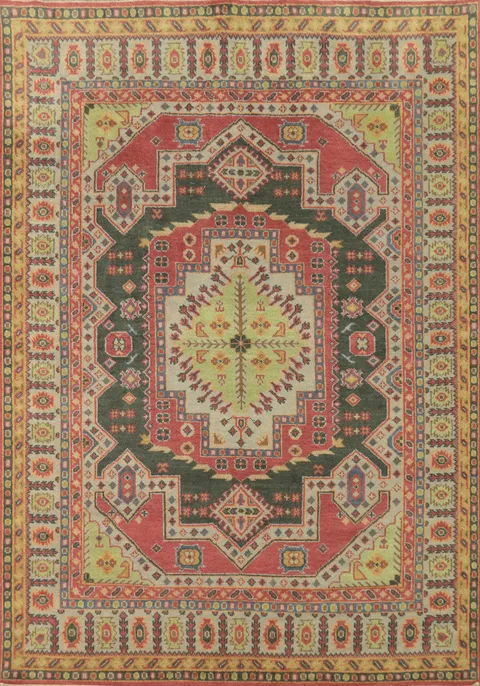 Geometric Wool Kazak Indian Area Rug 9x12