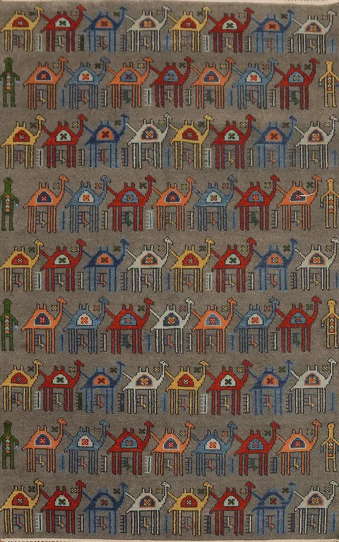 Animals Pictorial Ziegler Indian Area Rug 6x9