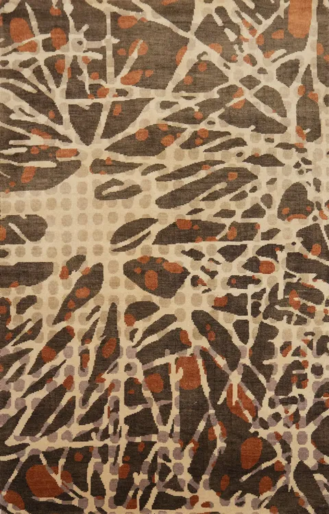 Contemporary Wool Abstract Indian Area Rug 5x8