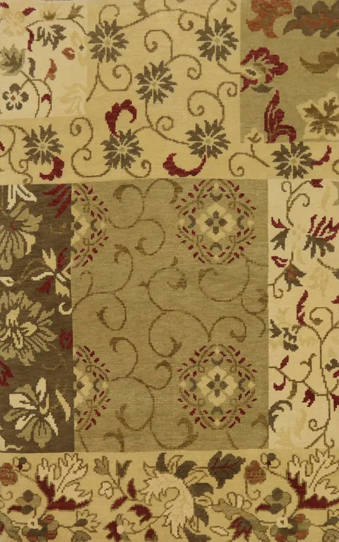 All-Over Floral Indian Area Rug 5x8