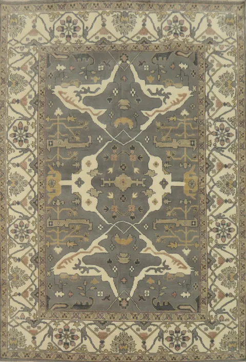 Handmade Gray Oushak Indian Area Rug 9x12
