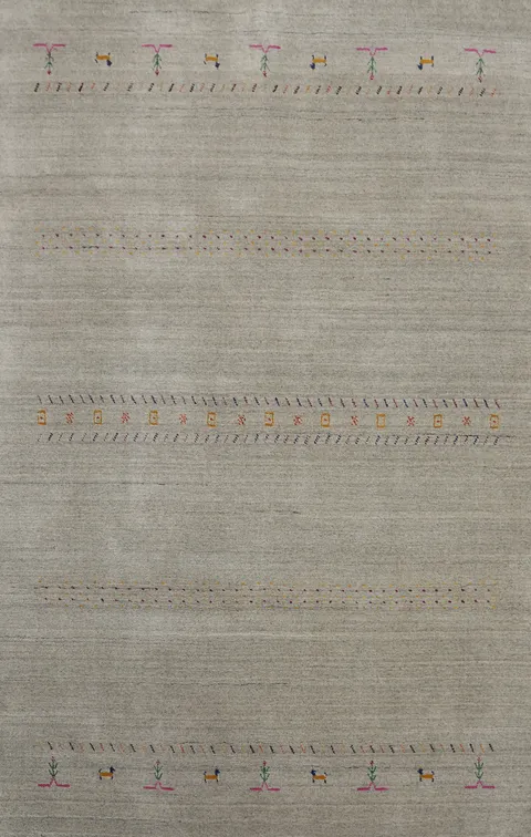 Tribal Wool Gabbeh Oriental Area Rug 5x8