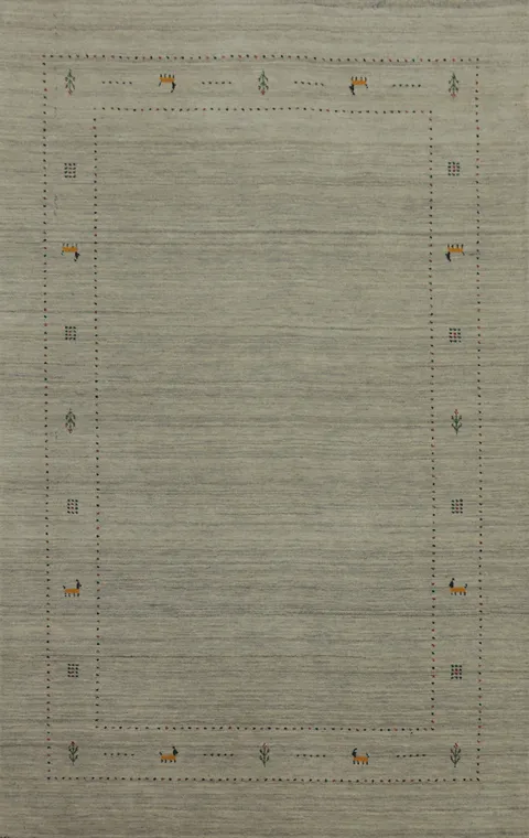 Tribal Gabbeh Indian Area Rug 5x8