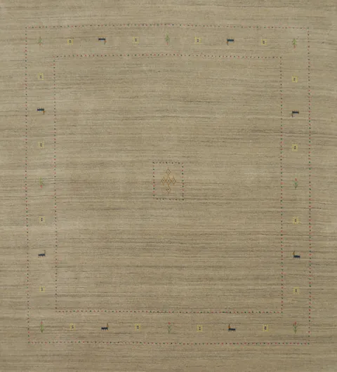 Camel Wool Indian Gabbeh Square Area Rug 8x8
