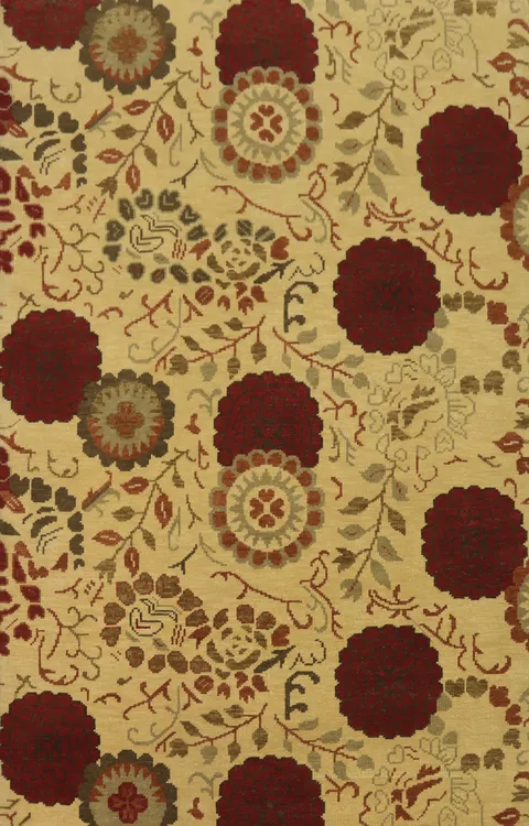 All-Over Floral Indian Area Rug 7x10