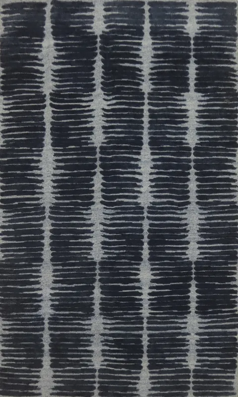 Modern Wool Abstract Indian Area Rug 5x9