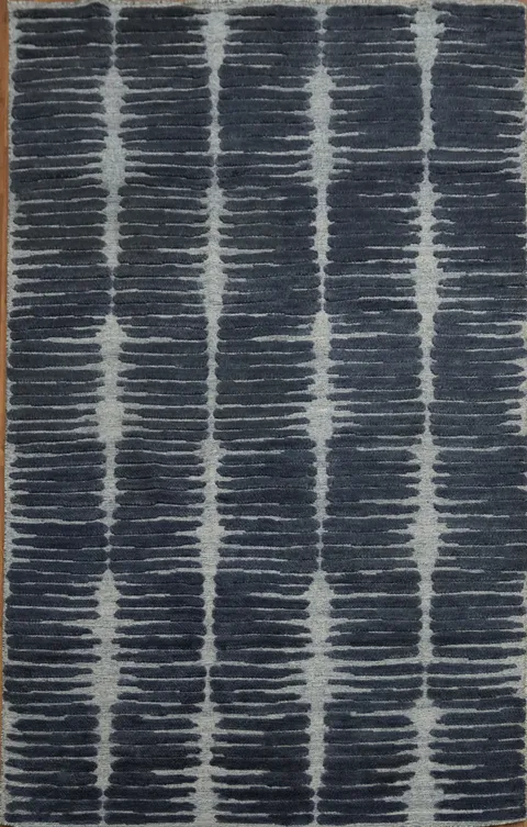 Contemporary Wool Abstract Indian Area Rug 5x9